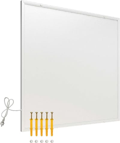 White-Label® Infrarood Paneel Verplaatsbaar - Infrarood Verwarming - Digitale Heater - Infraroodtherapie - Infraroodkachel Vrijstaand - Wit