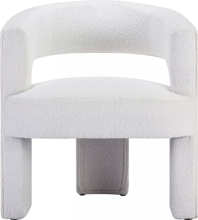 Vente-unique Fauteuil van witte boucléstof FONTANOVA