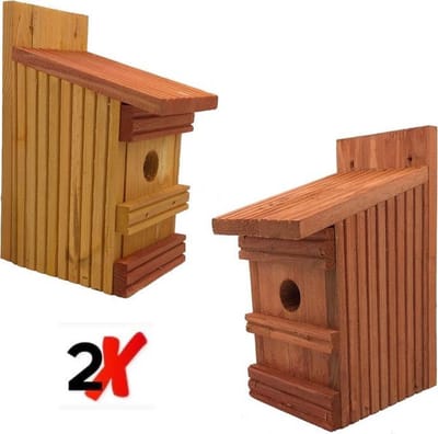 GARDEN SPIRIT - 2x Vogelhuisje voor Mezen en kleine vogels - Nestkast 11 x 13 x 25 cm