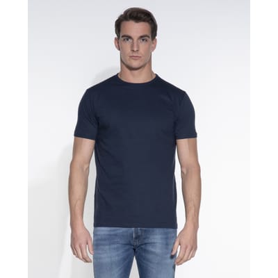 Slater 7510 - BASIC FIT 2-pack T-shirt ronde hals korte mouw navy S 100% katoen