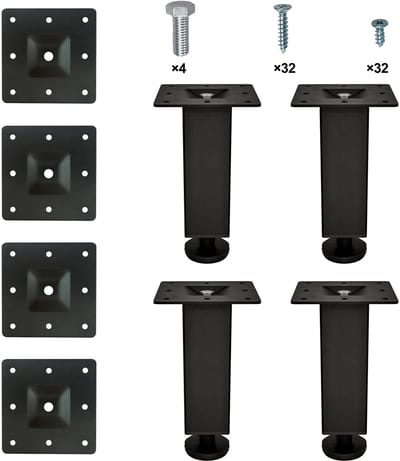 JGS ® Set van 4 Stijlvolle Metalen Meubelpoten voor Diverse Toepassingen in Huis en Kantoor