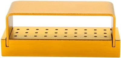 SnelShoppen - Autoclavable Dental Disinfectant Box 30 Gaten Aluminium Sterilisatiebox voor Tandheelkundige Gereedschappen - Goud