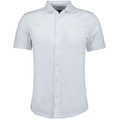Ragman Overhemd Soft Knit Easy Care Short Sleeve Solid Color Wit / male