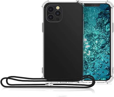 Arara Silicone Hoesje iPhone 13 Pro Max Transparant Hoesje met Zwarte draagkoord / Backcover / Case / iPhone