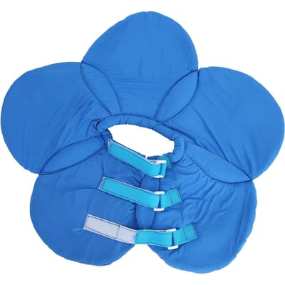 Huisdier Elizabeth Kraag Koe Bloemen Verstelbaar Ademend Opvouwbaar Waterdicht Katten Kegelkraag voor Honden en Katten L blauw