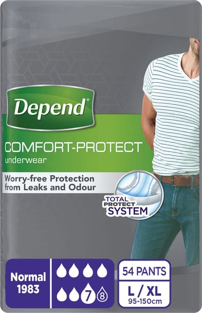 Depend Normal - L/XL - Incontinentie mannen - Incontinentiebroekjes voor urineverlies - 54 stuks