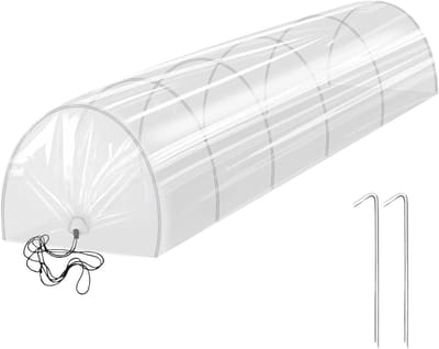Tuinkas - Kweekkas Tunnelkas - Planten Beschermen - Met Deur Met Ritssluiting - 300 x 45 x 45 cm - Wit