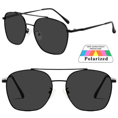Fako Sunglasses® - Zonnebril Vierkant - Polariserend - Polarized Zonnebril - Heren Zonnebril - Dames Zonnebril - Model Tom - Zwart