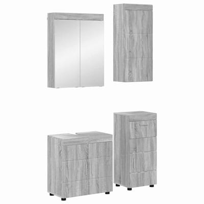vidaXL - Badkamermeubel - Set - TULUM - 4 - st - Grijs - Sonoma - 60 - x - 34 - x - 63 - cm