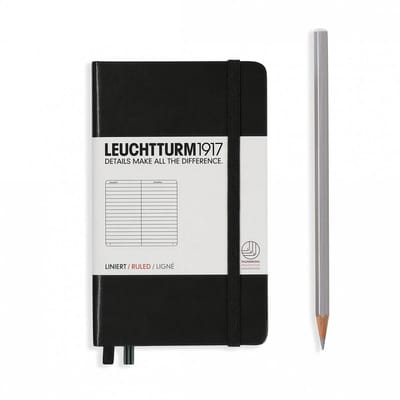 Leuchtturm1917 Notitieboek - Pocket - Gelinieerd - Zwart