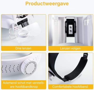 Vergrootglas - Loep - Loepbril - LED Verlichting - Handsfree - Headset - 14x Zoom - Handheld Tool voor Inspecteren