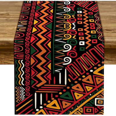 Afrikaans-Amerikaans Erffestival Linnen Tafel Runner voor Feestdecoratie Wasbare Keukentafel Runners Commode Sjaal Decoratie 150x33cm