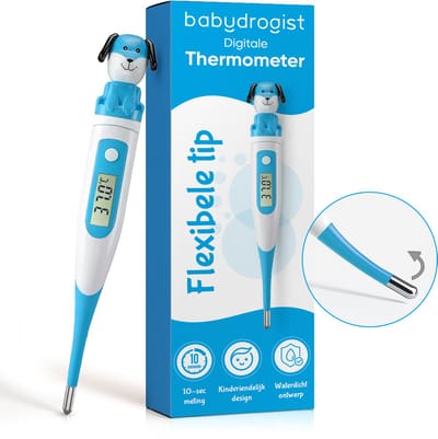 Babydrogist digitale Baby Thermometer met flexibele tip - Rectaal, oksel & oraal - Hond
