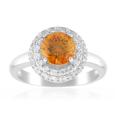 Cavill - Zilveren ring 925 met 1,564 ct Spaanse Sfaleriet en 0,850 ct Tanzania Zirkonen - Elegant rond slijpsel - Gerhodineerd - Stijlvolle sieraden