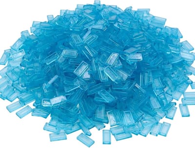 Classic Bouwstenen Set van 1000 Stukken, Platte Bakstenen, Blauwe en Transparante Tegels, Geschikt voor Kinderen vanaf 3 Jaar, Creatief Speelgoed