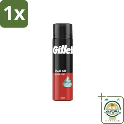 1 x Gillette – Scheergel – Classic – 200 ml- Scheergel - Gevoelige Huid - Scheercomfort - Scheerirritatie - Hydraterende Scheergel