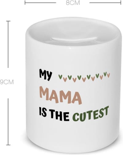 Akyol - my mama is the cutest Spaarpot - Mama - schattige moeder - moeder cadeautjes - moederdag - verjaardagscadeau - verjaardag - cadeau - geschenk - kado - gift - moeder artikelen - 350 ML inhoud