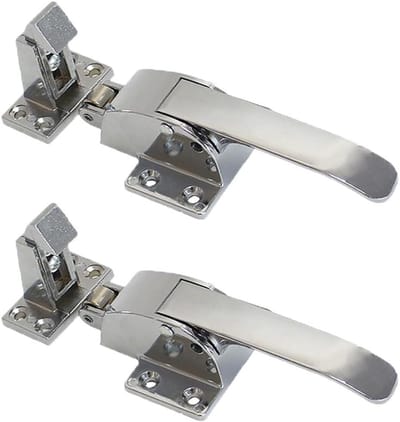 2 STKS Oven Koelkast Metalen Vriezer Handvat, Verstelbare Klink Spring Loaded Walk in Vriezer Koeler Deurklink, Vriezers Koelkasten Trek Handvat Klink Ontgrendelen Trekkoord (B)