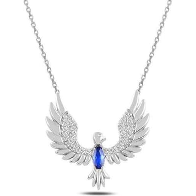 925 Sterling Zilver Vogel Model Zirkonia Steen Zilveren Ketting Ketting Roségouden Ketting Vrouwen Accessoires Sieraden Trend 45cm white