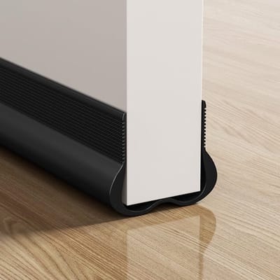 Deurstopper afdichtingsstrip, aanpasbare afdichtingsstrip voor de onderkant van de deur, geluidsisolerende en stofwerende strip, afdichtingsstrip voor het opvullen van kieren aan de onderkant van de deur - zwart 93 cm