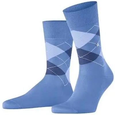 Burlington Manchester gedessineerd katoen sokken heren blauw - maat 46-50