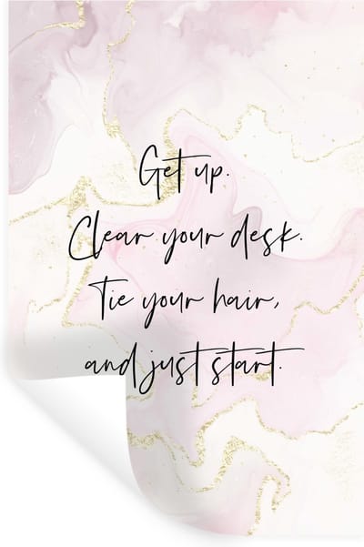 Muurstickers - Sticker Folie - Bureau - Student - Motivatie - Quotes - Marmer - 20x30 cm - Plakfolie - Muurstickers Kinderkamer - Zelfklevend Behang - Zelfklevend behangpapier - Stickerfolie