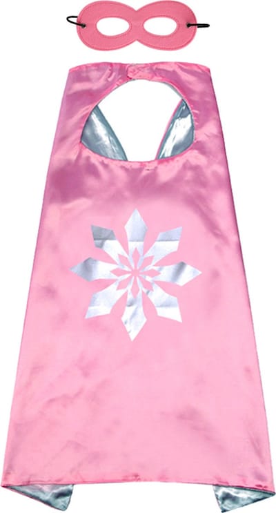 Prinsessenjurk meisje - Roze cape + Masker Prinsessen Verkleedkleding