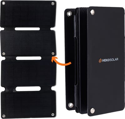 Heko Solar® Unfold 15 - Draagbaar Zonnepaneel - 15W - Opvouwbaar - IP67 - Werkt met Powerbank - USB-A en USB-C - Noodpakket, Kamperen en Outdoor
