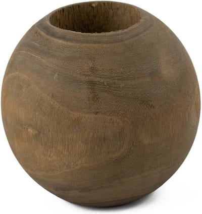 Homebound by KY | Houten waxinehouder walnut | 13x13x12cm | waxinehouder walnut hout