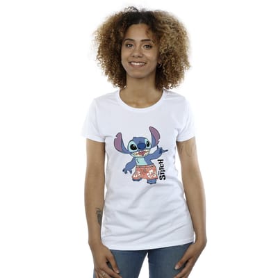Disney Dames/Dames Lilo & Stitch Bermuda Shorts Katoenen T-Shirt (Wit)