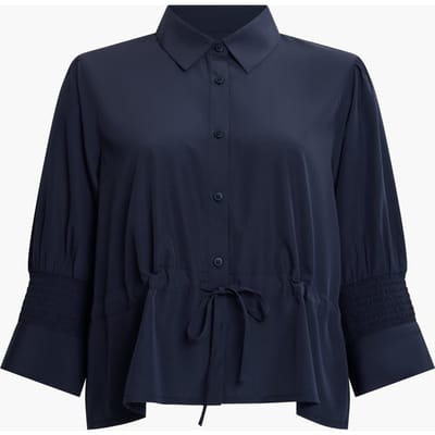 French Connection Crepe Light Tie Top Navy Maat: XS | Blouses Outlet | Dames | Blauw