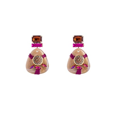 Go Dutch Label Oorknoppen roped dangle Fuchsia