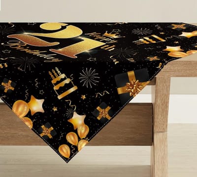 aladdien - Tafelkleed - Verjaardagsdecoratie - Zwart - 21e verjaardag - Feestelijke tafeldecoratie - Geschikt voor binnen en buiten - 85 x 85 cm
