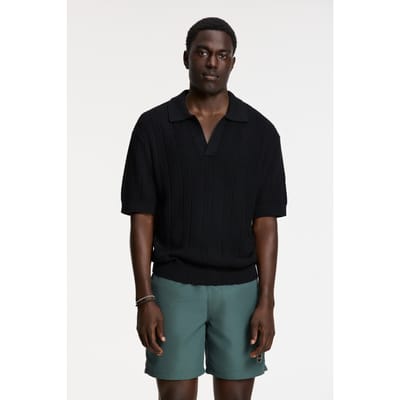 Shiwi Pitt Knitted Polo Solid Black Maat: S | Sweaters Outlet | Heren | Zwart