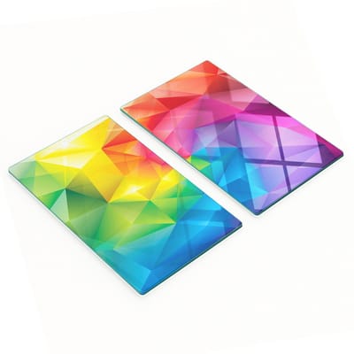 Decoratieve glazen snij- en serveerplanken, abstract ontwerp, 2x30x52 cm