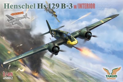 Takom Modelbouwpakket Vliegtuigen - 48002 Henschel Hs 129 B-3 WWII - Duits Propellervliegtuig Plastic - 1:48 - Modelbouw