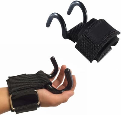 Gewichthef Haken - Kracht Haken - Kracht Training - Antislip Coating - One Size - Zwart