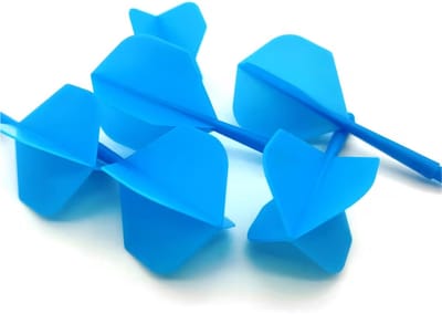 6 Stuks K-Flex Darts Lichtblauw – flights & shafts – 2BA Flights – Duurzaam, Stabiel & Professioneel