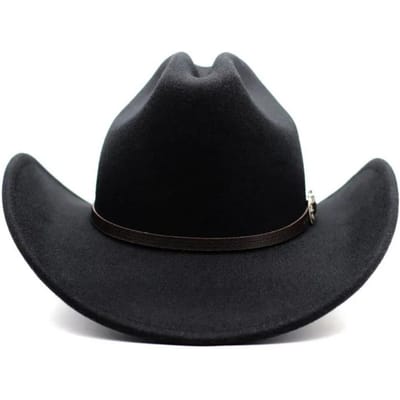 Vintage Western Cowboy Hoed Voor Mannen Gentleman Dame Jazz Cowgirl Met Leer Brede Rand Cloche Kerk Sombrero Hombre Petten 57-59CM black