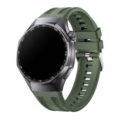 Siliconen bandje - geschikt voor Huawei Watch GT Runner 2 / GT 2(e) 46 mm / GT 3 / 4 / 5 (Pro) 46 mm / Watch 3 (Pro) / Watch 4 (Pro) / GT 6 (PRO) 46mm - army groen
