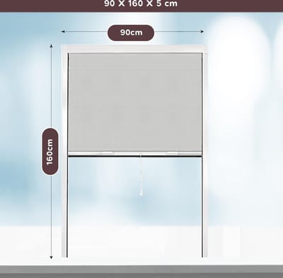 PALMAT Raamhor - Wit rolhor voor raam - 90 cm breed - 160 cm lang - 1 x vliegenraam