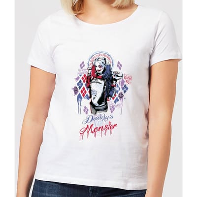 DC Comics Suicide Squad Daddy's Lil Monster Dames T-shirt - Wit - S