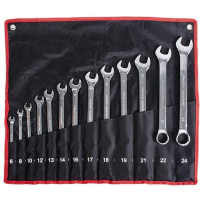 Clé à cliquet combinée métrique 13 pièces, ensemble de clés à cliquet multifonctions, outils de clé universelle, outils de réparation automobile argenté