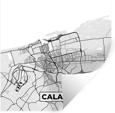 Muurstickers - Sticker Folie - Plattegrond - Kaart - Stadskaart - Frankrijk - Calais - 100x100 cm - Plakfolie - Muurstickers Kinderkamer - Zelfklevend Behang XXL - Zelfklevend behangpapier - Stickerfolie