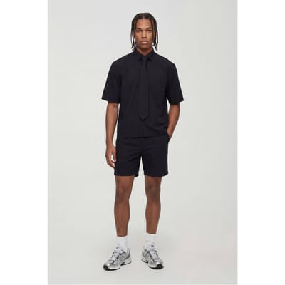 Shirt, Short & Stropdas Boxy Shirt & Short Set | Black | Size XS