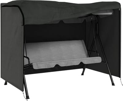 Merax Schommelbankhoes 3-Zits 205 x 124 x 164 cm - Afdekhoes voor Tuinschommel - Waterafstotend - Winterbestendig - UV-Bestendig - 600D Oxford - Donkergrijs