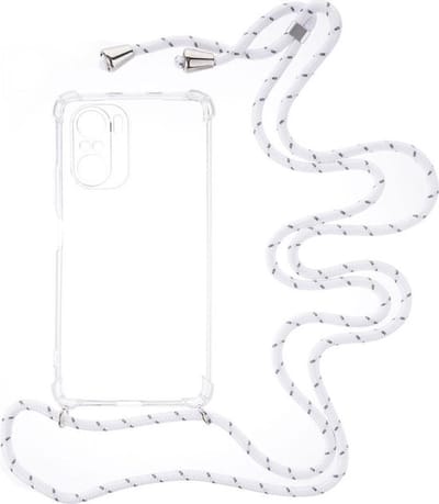 Shop4 - Geschikt voor Xiaomi Mi 11i Hoesje - Zachte Back Case met Koord Multi Wit