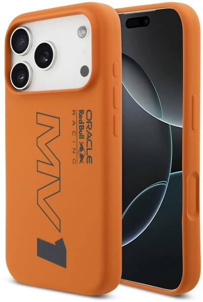 Red Bull Racing Back Cover Case - iPhone 17 Pro - Orange - Liquid Silicon - Verbeterde Grip