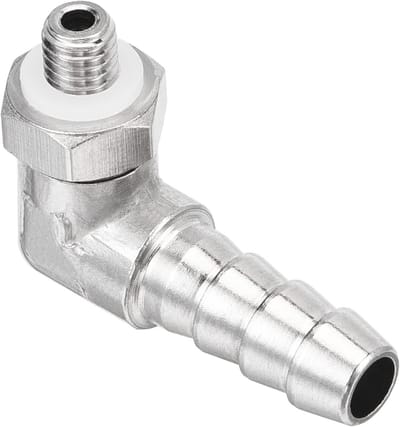 90 Graden Slangconnector Vernikkeld voor Gasleiding - 6 mm Buitendiameter