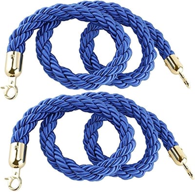 Controle Touw - Barrière Touw - Publieksbeheer - Gevlochten Nylon - 2-10 voet - Blauw